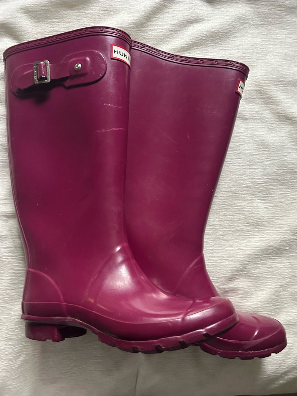 Hunter Women's Tall Rain Boots in Berry Plum